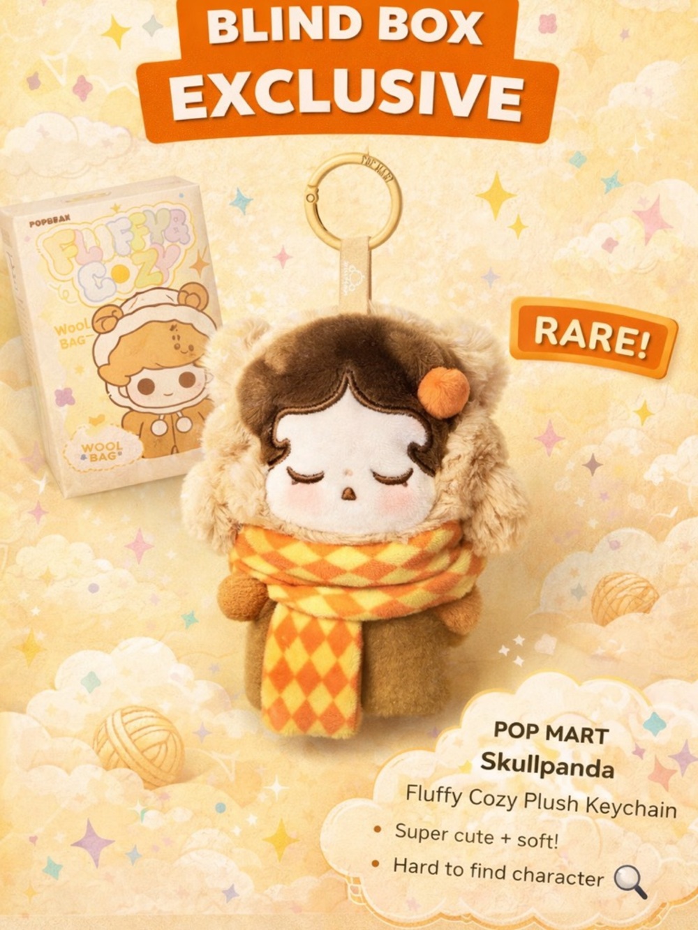 POP MART Skullpanda Fluffy Cozy Plush Keychain – Blind Box 🧸✨
